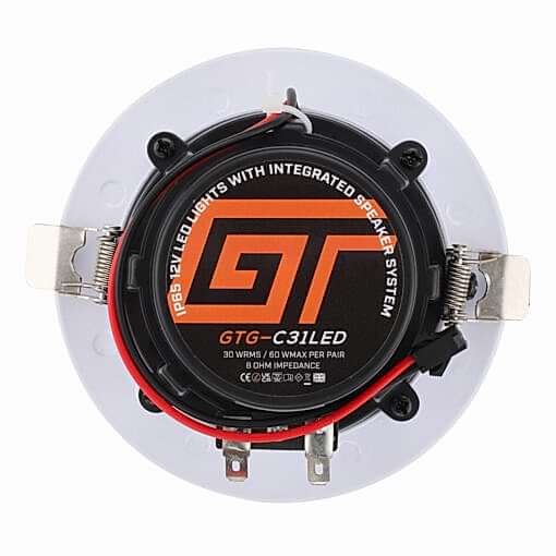 GTG-C31LED COPPIA DI FARETTI A LED DA INCASSO 10 CM CON ALTOPARLANTI INTEGRATI 8 OHM - IMPERMEABILI IP65 - immagine 7