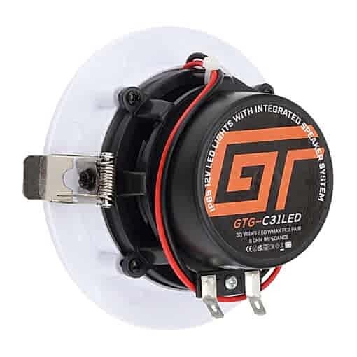 GTG-C31LED COPPIA DI FARETTI A LED DA INCASSO 10 CM CON ALTOPARLANTI INTEGRATI 8 OHM - IMPERMEABILI IP65 - immagine 8