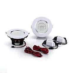 GTG-C31LED COPPIA DI FARETTI A LED DA INCASSO 10 CM CON ALTOPARLANTI INTEGRATI 8 OHM - IMPERMEABILI IP65